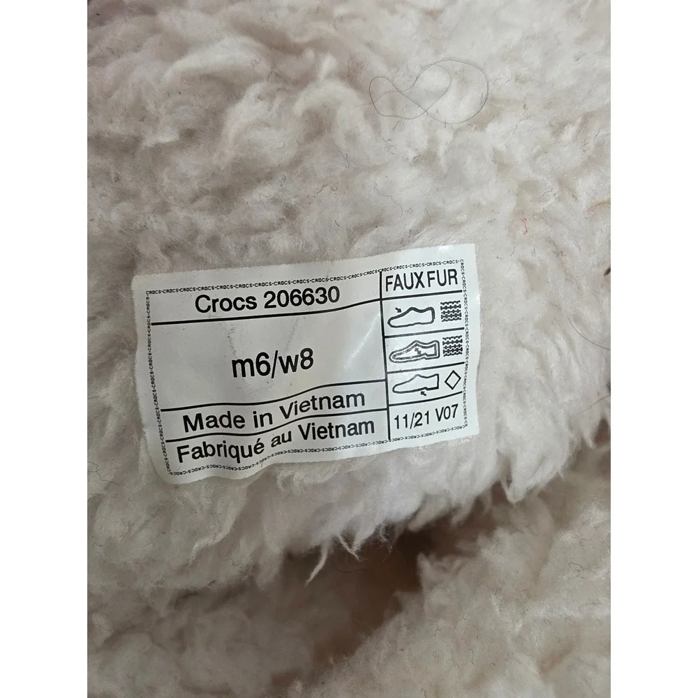 Crocs Classic Neo Puff Shorty Boot Bone White Faux Fur Lined 206630 Womens‎ 8